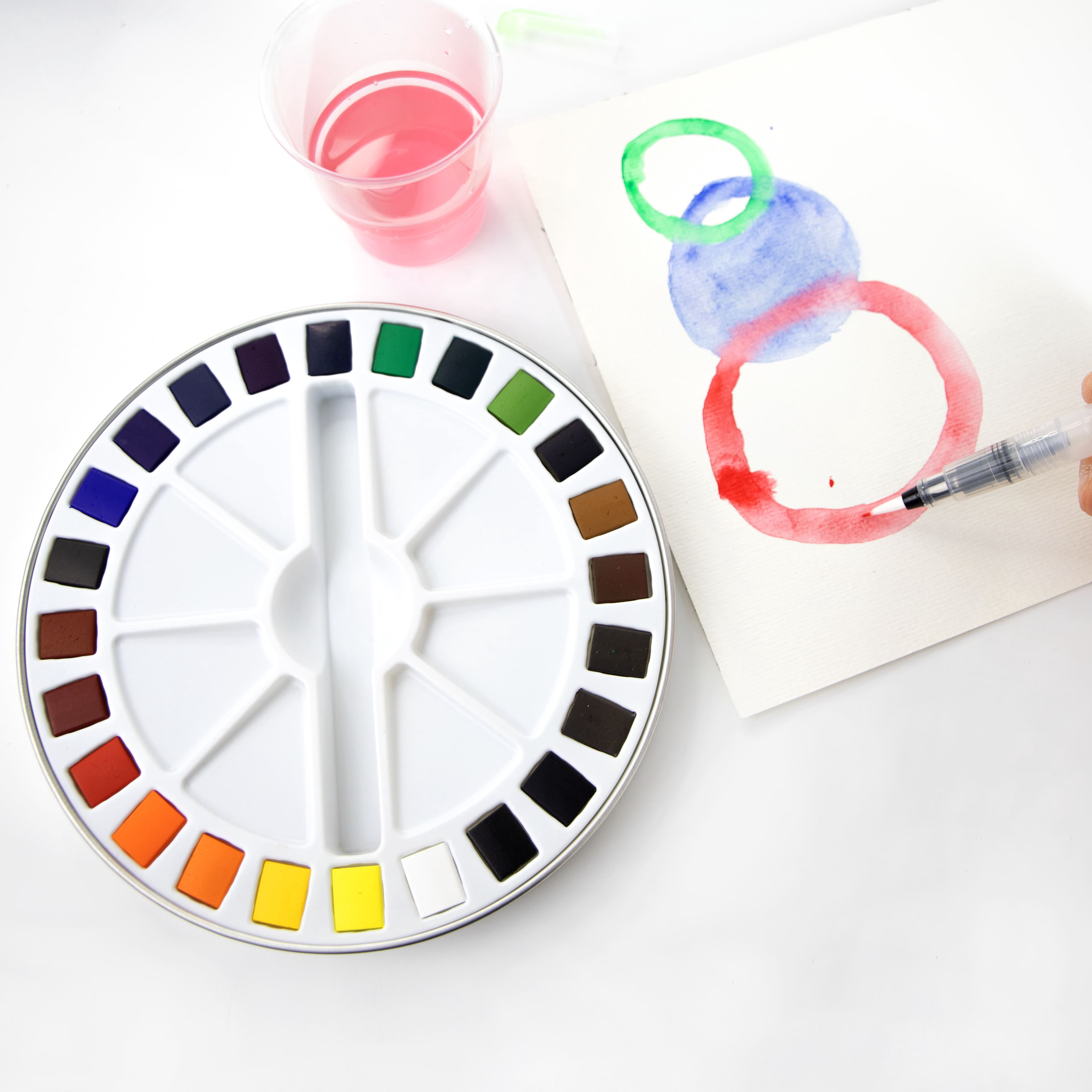 Artist's Loft Watercolor Half-Pan Set with Water Brush