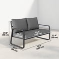 thumbnail image 3 of Outsunny Outdoor Sofa with Thick Cushions 2 Seater, Light Grey, 3 of 10