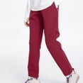 thumbnail image 2 of Lenpel Toddler Girls Boys' Sweatpants Soft Cotton Straight Leg Solid Color Pull on Lounge Pants Athletic Casual Trousers with Pockets, 2 of 3