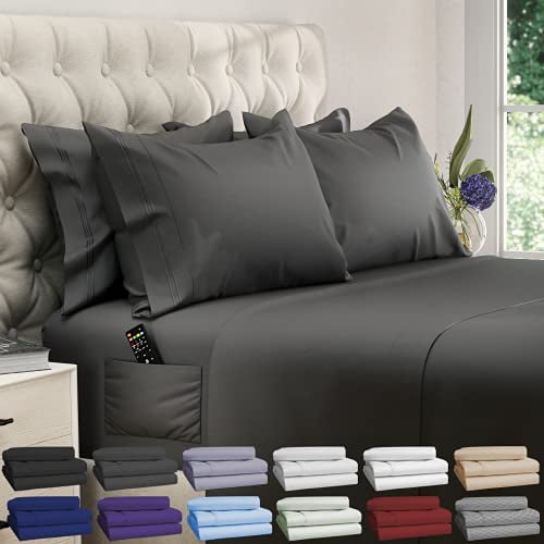 DREAMCARE deep Pocket Queen Sheets - 6 PCS Set - up to 15 inches - 2500