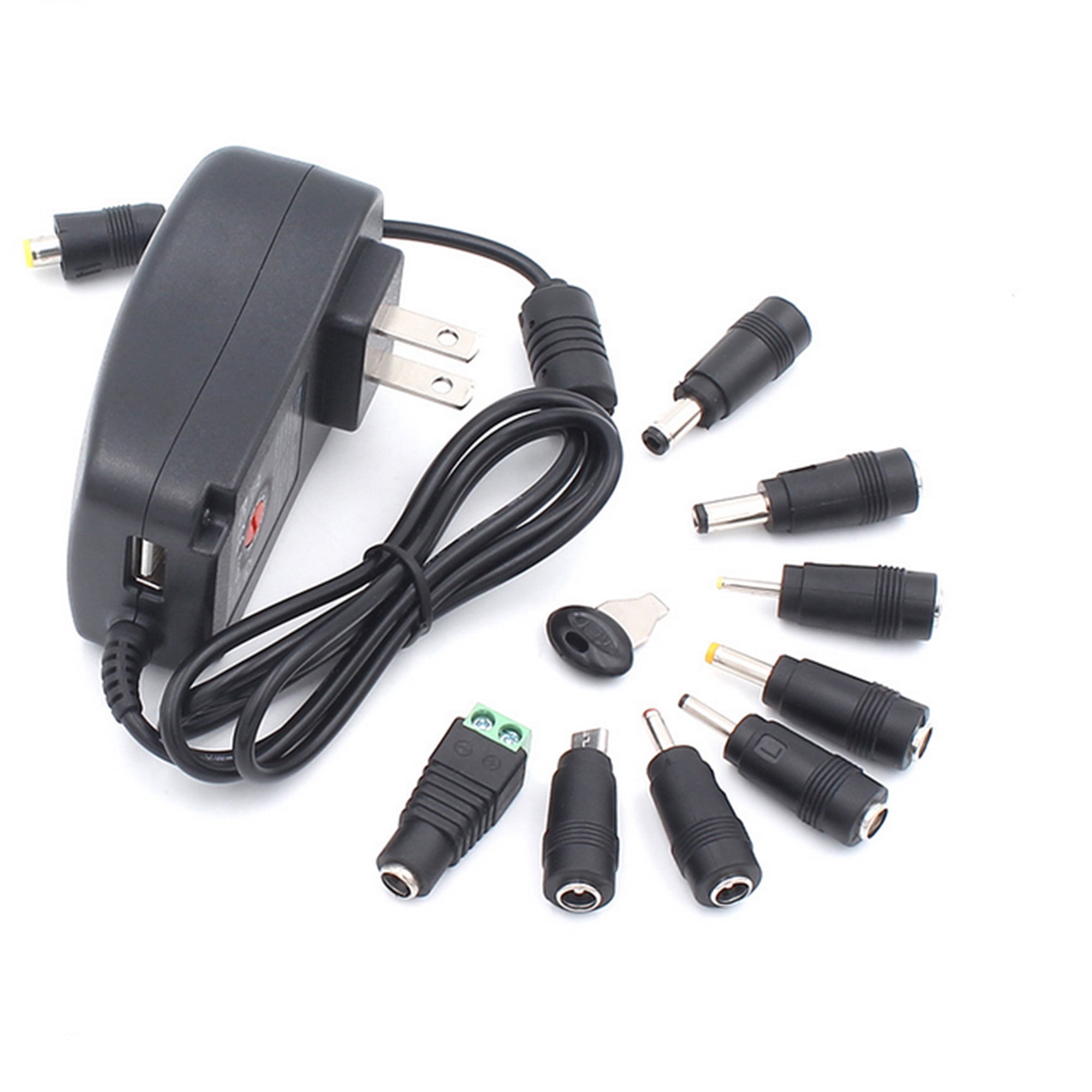 Suitable for Household Electronics/LED strip lights and More Adjustable Charger Power Supply DC 5V 9V 12V 15V 20V with 9 Connectors BENSN 36W Universal AC to DC Transformer Power Adapter Plug