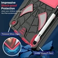 thumbnail image 4 of SaniMore Case for iPad Mini 6 8.3", Screen Protector & Shoulder Strap & Hidden Bracket & Pen Slot Heavy Duty Protective Shockproof Hybird Shell for iPad Mini 6 8.3", Black+Rose, 4 of 5