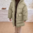 thumbnail image 2 of Afuyipoi Girls Hooded Puffer Coat Winter Thick Quilted Warm Windproof Long Jacket Size 3-13 Green Size 4T, 2 of 6