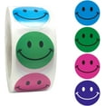 thumbnail image 1 of Pegatinas de cara sonriente para niños 1 pulgada 500 piezas por rollo 4 colores Diseño fácil de llevar JAMW Sencillez, 1 of 5