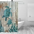 thumbnail image 2 of Sea Turtle Shower Curtain, Blue Ocean Creature Landscape Shower Curtains, Waterproof Curtains for Bathroom Beach Theme Decor 72x72, 2 of 7