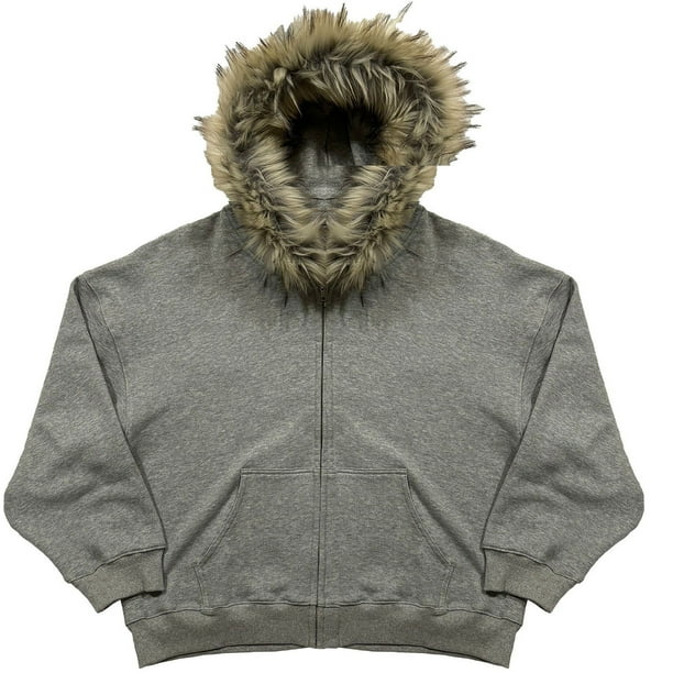 MHFRRA Sudadera con Capucha de Estilo Urbano, Forro Suave, Diseño Estampado, Manga Larga, Informal, Cómoda y A La Moda Gris