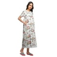 thumbnail image 2 of Moomaya Printed Nightdress For Ladies Cotton Ruffled Border Nursing Night Gown, 2 of 6