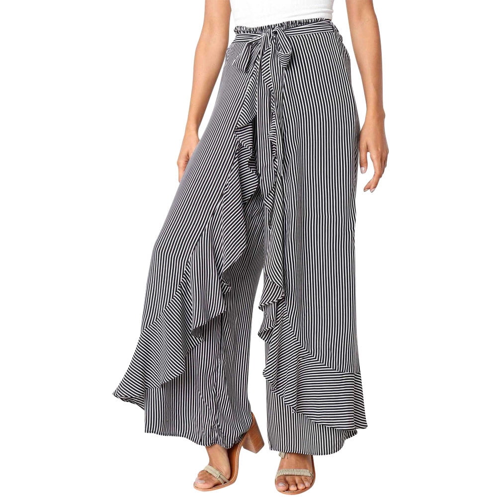 women's striped high waisted pants