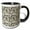 Black/White, variant on 3drose, Brush Strokes, Circles, Black, Image of Gold, Modern, Contemporary, 11oz Two-tone Blue Mug
