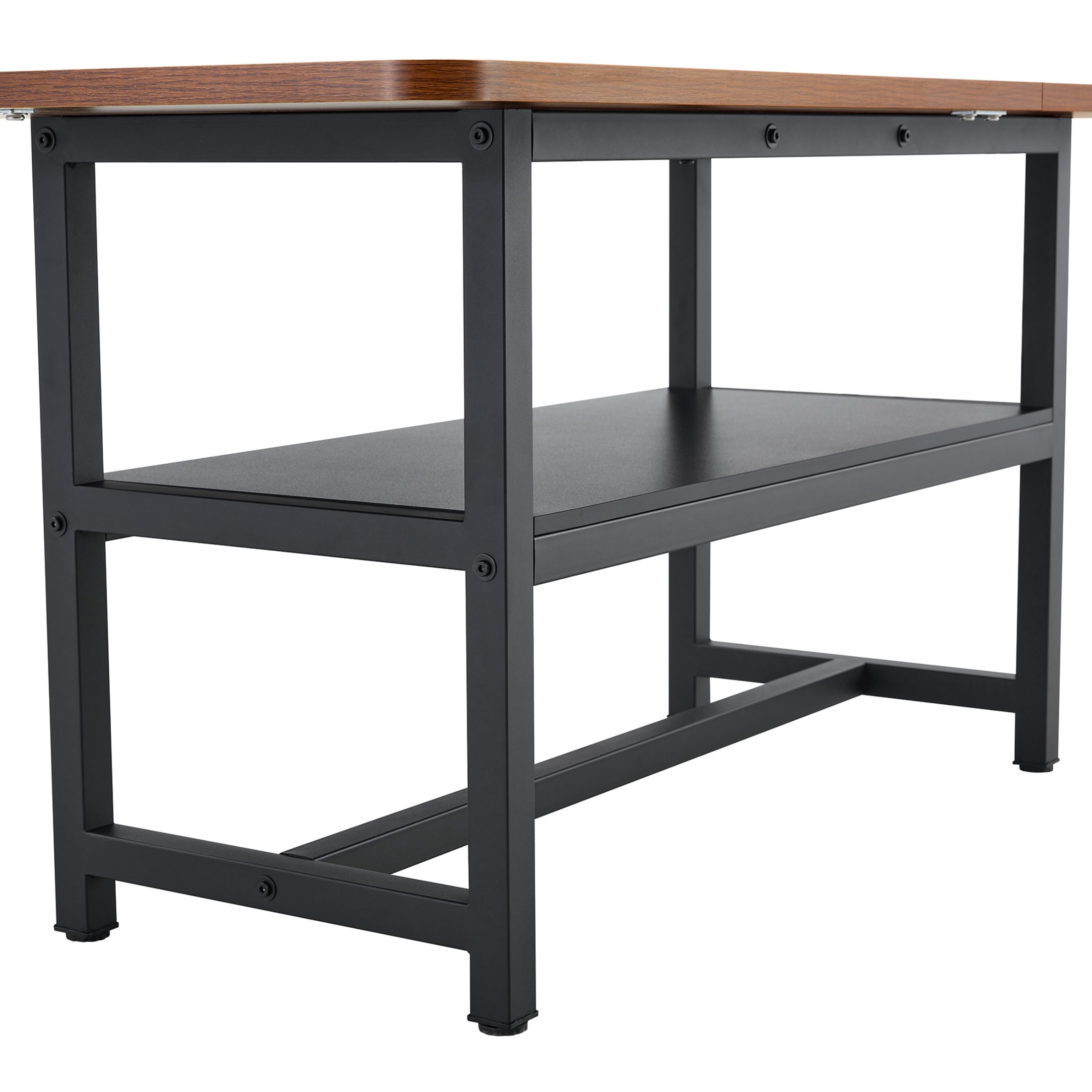 71" Dining Table, Minimalist Kitchen Table for 4-6, MDF Dinner Table with Metal Legs, for Kitchen, Dining Room, Walnut