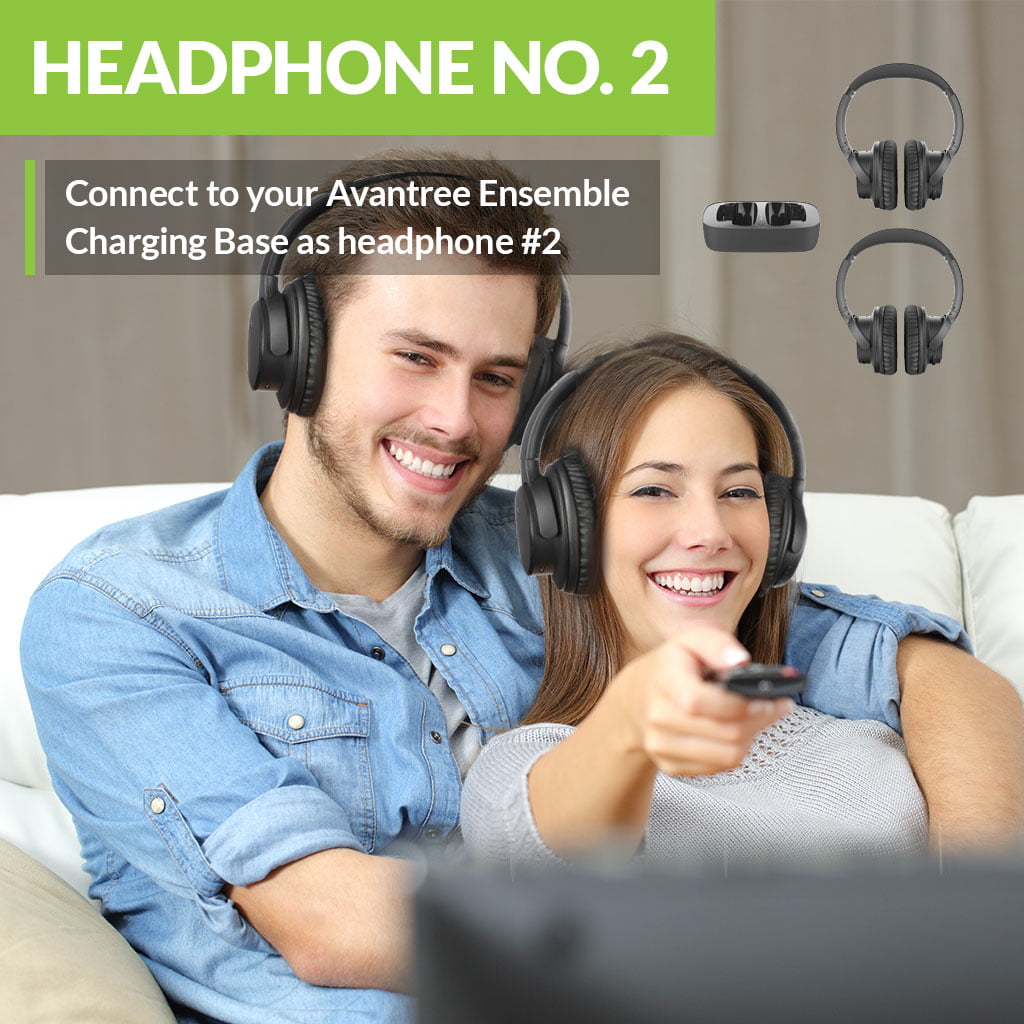 Avantree AS50, a Second Pair of Bluetooth Headphones for [Avantree Ensemble  Wireless TV Watching Set] Dual Link, 35 Hours, Extra Loud, No Delay, (No 