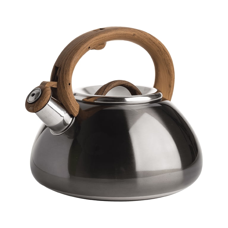 Primula Avalon 2.5 Qt. Stainless Steel Whistling Kettle with Dark