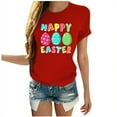 thumbnail image 2 of Summer Savings!YANHAIGONG Funny Eggs Happy Easter Shirts for Women,Easter Shirts for Women with Eggs Graphics,Casual Loose Plus Size Short Sleeves Round Neck T Shirts Easter Egg Holiday Shirt Tops, 2 of 7