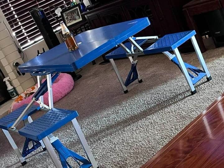 Coleman Pack-Away Portable Camping 4 Person Mosaic Picnic Table