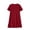 Wine, variant on SROBPTY Summer Dresses for Women Solid Crew Neck Short Sleeve Pleated Waist