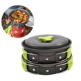 thumbnail image 4 of OULII 10Pcs Cooking Pot Pan Bowl Set Black Anodized Aluminum Camping Kit with Loofah Sponge for Outdoor, 4 of 8