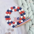 thumbnail image 4 of Zatoumnr Independence Day Decorations Independence Day Party Wooden Beaded Ornaments DIY Tassel Pendants Independence Day Decorations American Memorial Day Blue Red Star Party Supples, 4 of 7