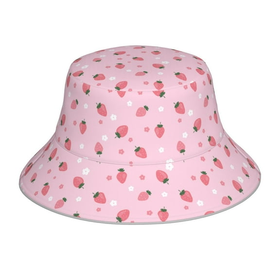 Balery Floral Strawberr Sun Hats for Men Women Bucket Hat UPF 50  Buckey Hat Boonie Hat Foldable UV Protection Hiking Beach Fishing Summer