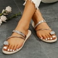 thumbnail image 5 of Womens Sandals Summer Clearance,Support Comfortable Walking Sandals Womens Summer Slippers Rhinestone & Flowers Decorate Pinch Toe Sandals, 5 of 5