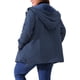 thumbnail image 3 of Chaqueta de lluvia para mujer de tallas grandes Agnes Orinda, impermeable, forrada de forro polar, con capucha, abrigo largo con bolsillos, 1X azul marino, 3 of 6
