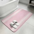 thumbnail image 2 of Front Door Mat 15.7"x23.6", Pink Striped Non Slip Backing & Low Profile Doormats, Absorbent Muddy Dirt Trapper Door Mats for Front Back Door Entryway Luxurious White Stripes Modern Abstract Art, 2 of 9