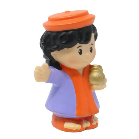 Replacement Part for Collectible Fisher-Price Little People Christmas Nativity Playset J2404 - Replacement Wiseman Figure Dressed in Orange and Purple and carrying a gift
