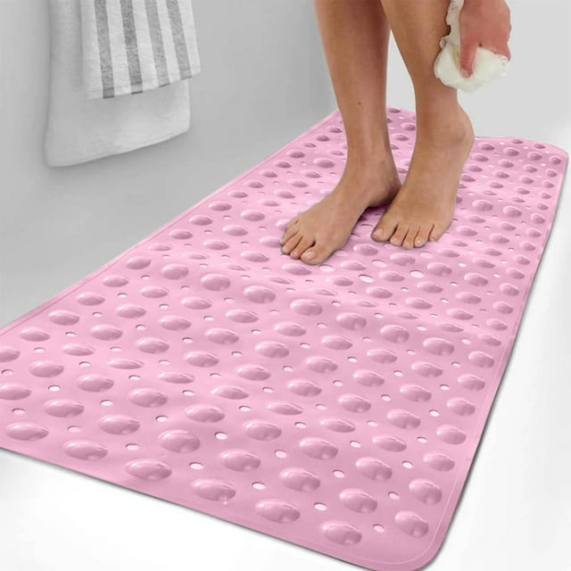 Boovnll Bathroom Rugs, Bathtub and Shower Mats Extra Long Non Slip Bath Mats 39.4 X 16 Inches Bathroom Mats with Suction Cups Machine Washable Soft Shower Floor Mats, Bath Mat