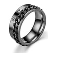 thumbnail image 4 of Stainless Steel Rings for Men, Fidget Rings for Anxiety for Women, Sliver Fidget Rings, Cool Male Spinner Ring Set, Black Mens Band Ring Pack, 4 of 4