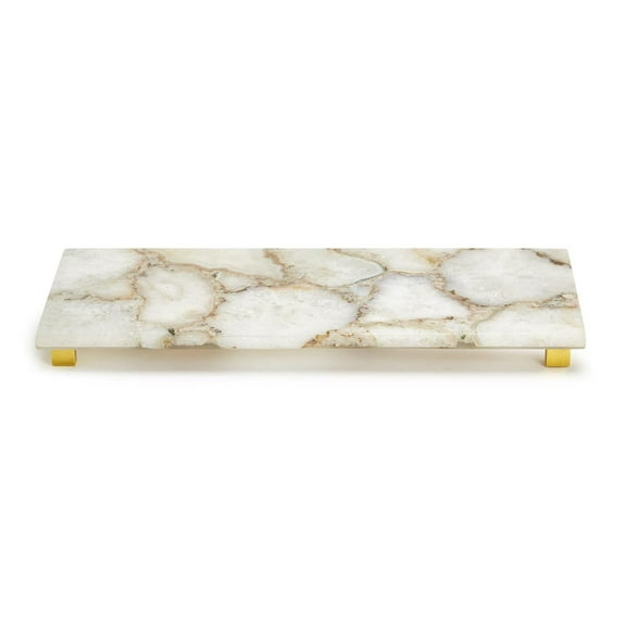 Two's Company Natural Agate Decorative Footed Tray.