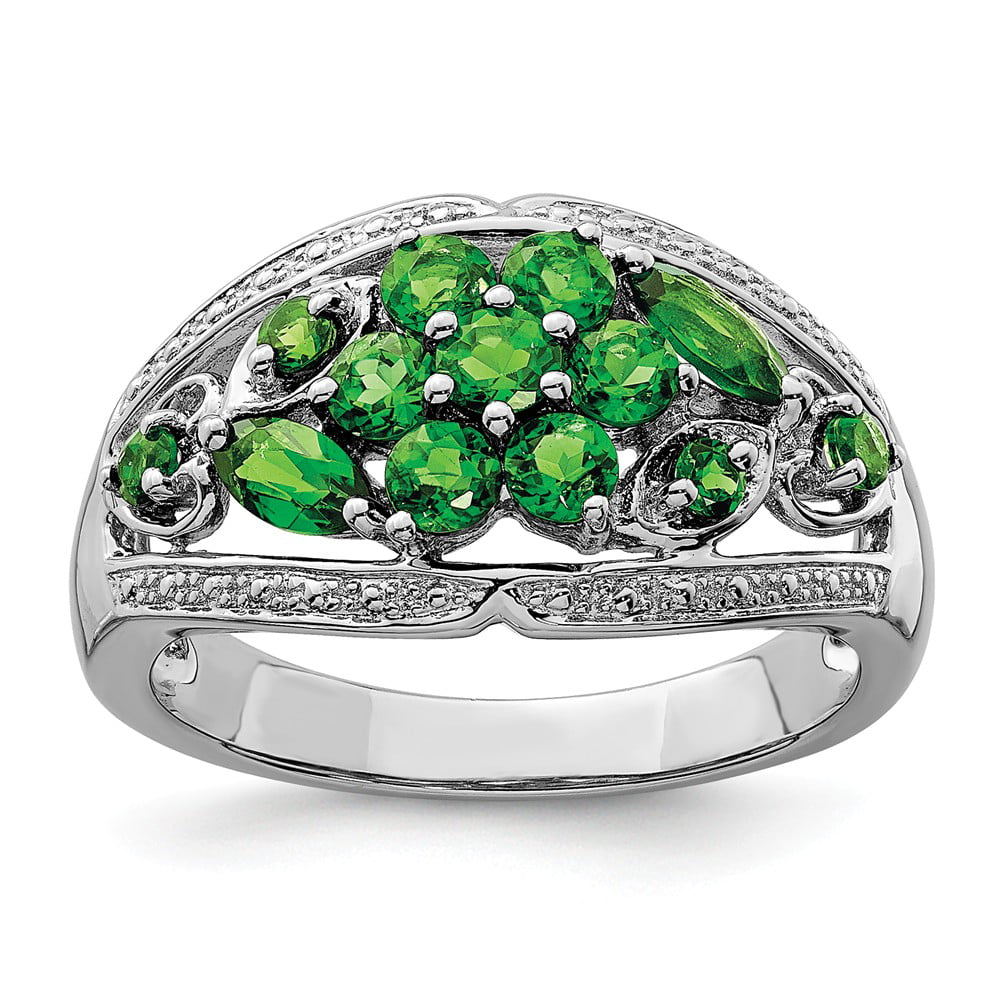CHROME DIOPSIDE HEART STERLING RING SIZE 10 