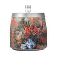 thumbnail image 7 of Yayeee Ashtray with Lid for Cigarette Smokeless Stainless Steel Home Ash Holder, Red Vibrant Flowers, 7 of 7