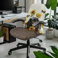 thumbnail image 2 of SCRAWLGOD Universal Cover for Office Chair Seat Soft Non-Slip Breathable Boss Chair Slipcovers Washable Easy to Remove Rotating Chair Cover, Dachshund Butterfly Sunflowers, S, 2 of 7
