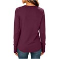 thumbnail image 6 of Vivianyo HD Women's Curved Hem Basic Long Sleeve Top, Crew Neck Thumb Hole Cuff Tee for Women, Fall Everyday Layering Top for Travel, Sizes S-2XL, 6 of 7