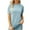 Light Blue, variant on IROINNID Fashion Women's Short Sleeve Summer Breathable Solid Color Casual Comfy Round Neck Top Pullover T-shirt Spring