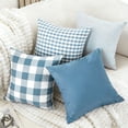 thumbnail image 4 of SUSIELADY Buffalo Plaid Pillow Covers Set of 4, Farmhouse Throw Pillow Covers Decorative Cushion Covers for Couch Sofa Bedroom Living Room, 18x18 Inch, Blue, 4 of 6