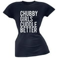 thumbnail image 1 of Chubby Girls Cuddle Better Navy Soft Juniors T-Shirt, 1 of 1