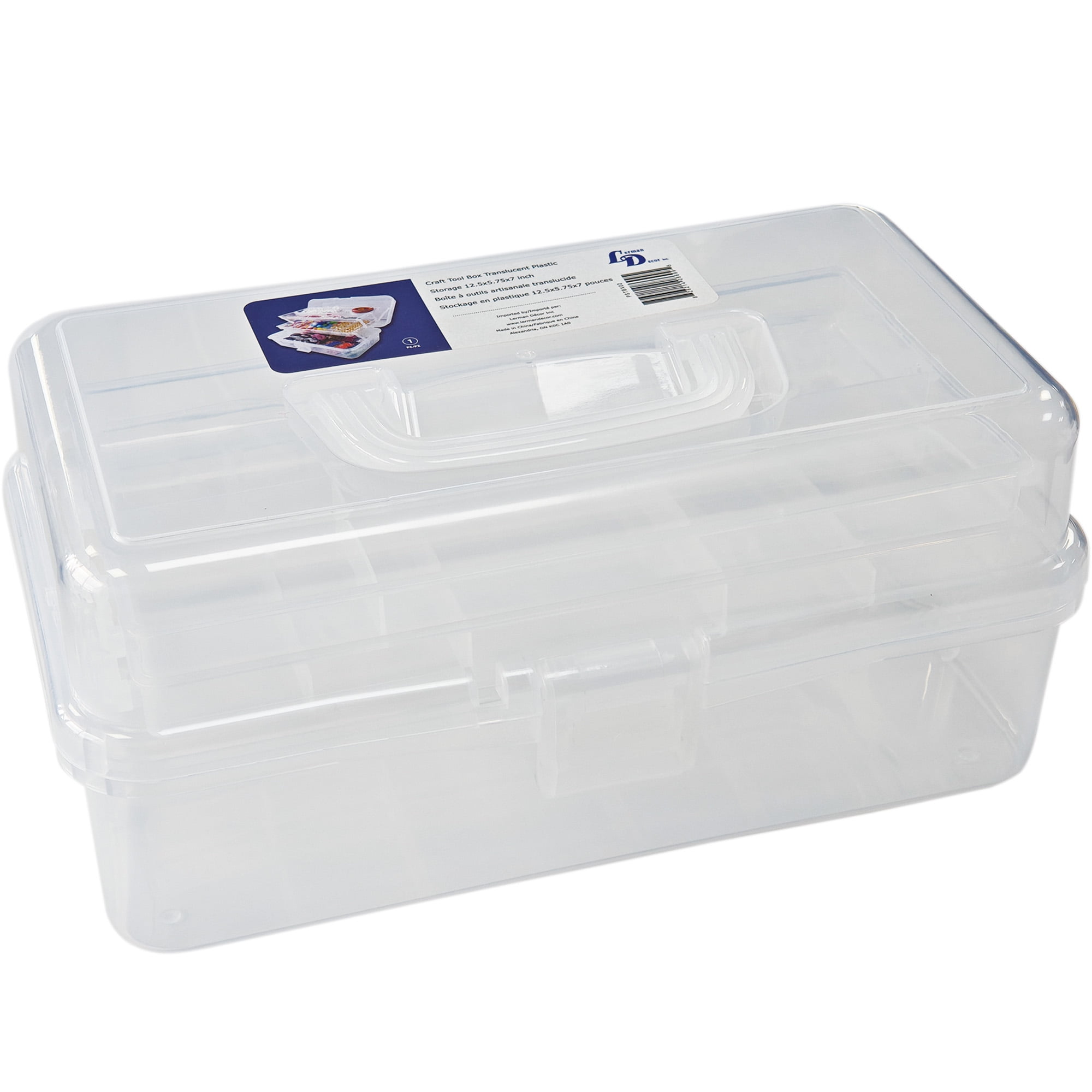 Lerman Decor's Craft Translucent Plastic Storage Box, F-LERMAN DÉCOR 3 TIER STORAGE BOX