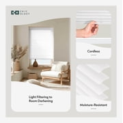 Chicology 30W x 36H Cordless Vinyl Mini Blinds 1 in Slats Light Filtering White Easy Install