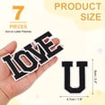 thumbnail image 2 of Uxcell 7 Pcs Iron-on Letter Patches, 2.4 Inch Iron-on Letter-U for Clothing Alphabet Embroidery Applique Patches for Clothes Hats Jeans Jacket Backpacks DIY Accessories, Black, 2 of 7