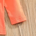 thumbnail image 4 of Dmsael Toddler Girl Halloween Fall Winter Outfits Pumpkin Print Ruffle Long Sleeve Shirts Top and Flare Pants Headband Set Baby 3 Piece Clothes (Orange,4-5 Years), 4 of 6