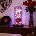 thumbnail image 5 of Valentine Decor Glass Cylinder Light Up Rose "Love" Heart Silver Glitter Flower LED Lights Desktop Carving Home Valentine's Day Gifts, 5 of 7