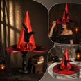 thumbnail image 6 of Witch Hat Halloween Decorations 15 Inch Foldable Rose Mesh Wizard Hat for Halloween Party Carnival Masquerade Holiday Dress Up, 6 of 7