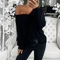 thumbnail image 5 of Tbopshirt Womens Top Women Fashion Casual Solid V-Neck Loose Long Sleeve T-shirt Top Blouse Pullover, 5 of 5