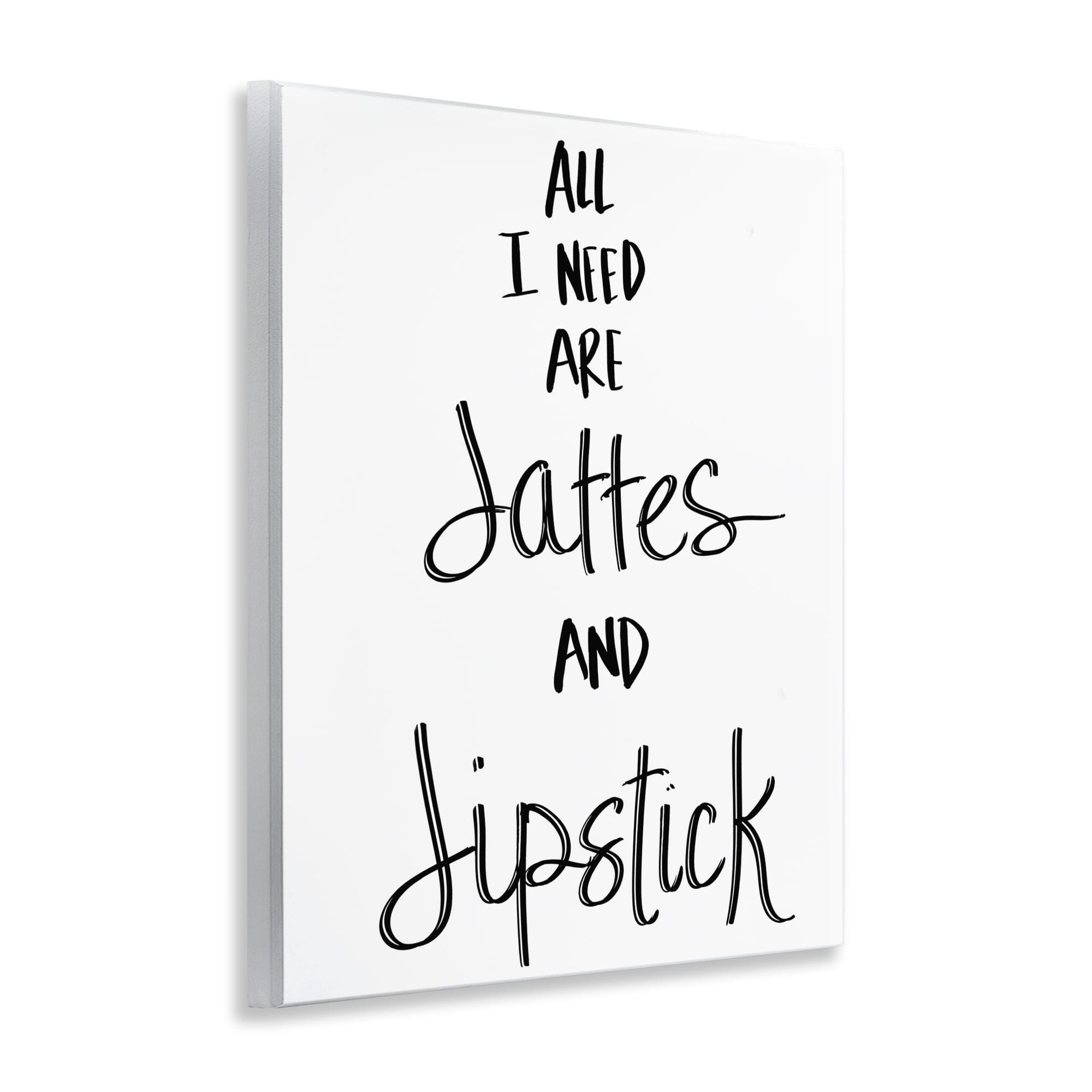 Stupell Industries Need Lattes & Lipstick Beauty & Fashion Painting Unframed Art Print Wall Art, 11 x 14