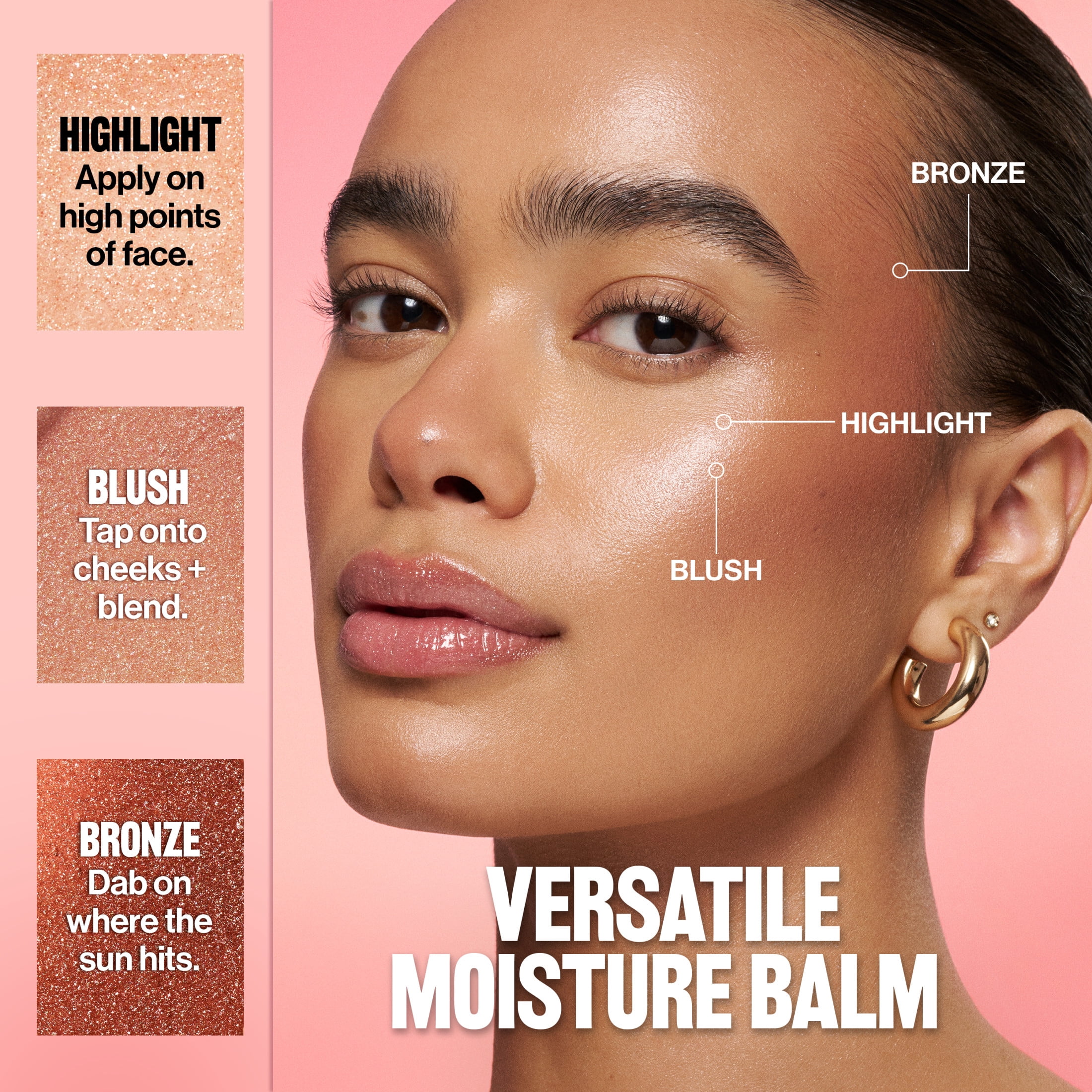 Revlon Glimmer Super Balm, Multi-Use Makeup, Highlighter, Bronzer & Blush, 002 Cocktail Hour, 0.06 oz