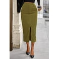 thumbnail image 4 of PRETTYGARDEN Women's Fall Midi Pencil Skirts Dressy Casual Work Office High Waisted Trendy Winter Corduroy Skirt with Slit, 4 of 10