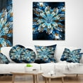 thumbnail image 4 of Designart Turquoise Fractal Flower in Dark - Floral Throw Pillow - 18x18, 4 of 5
