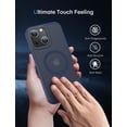 thumbnail image 6 of Magnetic Case for iPhone 14 Plus Case,[MIL-Grade Drop Tested & Compatible with MagSafe] Translucent Matte Back with Aluminum Alloy Keys,Shockproof Phone 14 Plus Case 6.7 Inch, Blue, 6 of 12