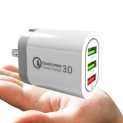 3 Port Fast Qualcomm Quick Charge QC 3.0 USB Hub Wall Charger Adapter US Plug