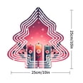 thumbnail image 3 of Stylish Metal Hanging Christmas Tree Wind Spinner - Concentric Lines Festive Candles Floral Accents - Perfect for Yard & Garden Decor, 3 of 7